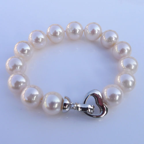 超大正圆淡水珍珠手链11-12mm