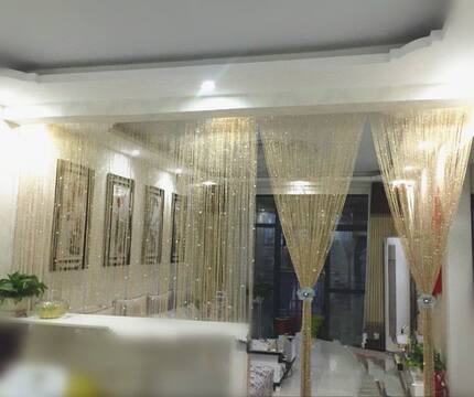 隔断门帘银丝线帘水晶珠子珠帘房间装饰帘子客厅美容院成品窗帘