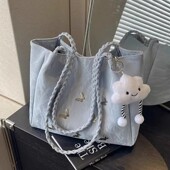 小众蝴蝶单肩包学生上课通勤百搭托特包女款 大容量包包女新款 时尚