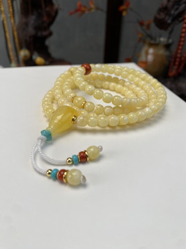 【精品严选】天然原矿浓蜡蜜蜡手链精工高庄老型珠手串无烤色