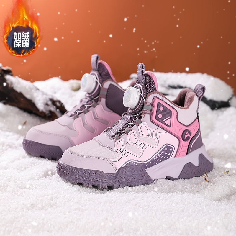 ABC IM儿童鞋子女童运动鞋加绒二棉鞋防水户外徒步登山鞋秋冬季款