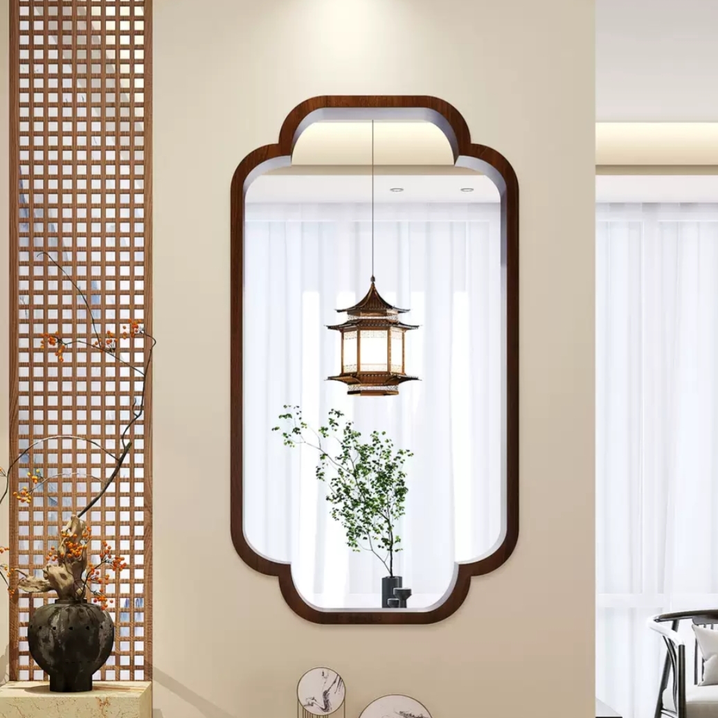 宋式美学小轩窗中式实木复古花窗镂空客厅玄关背景墙茶室隔断窗框