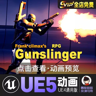 战士UE4虚幻5动画动作资产Frank RPG Fighter