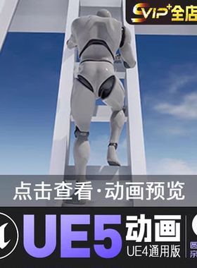 爬梯和窗台UE4虚幻5动画动作资产Ladders and Ledges Animset