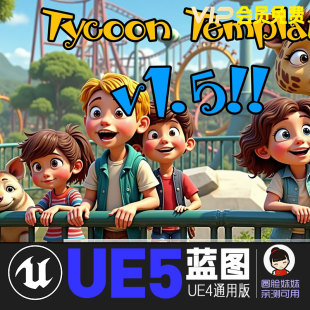 UE5虚幻4动物园主题模拟经营建造游戏蓝图Tycoon Template