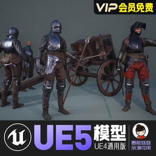 UE5虚幻4_中世纪盔甲步兵动画角色模型Medieval Infantry