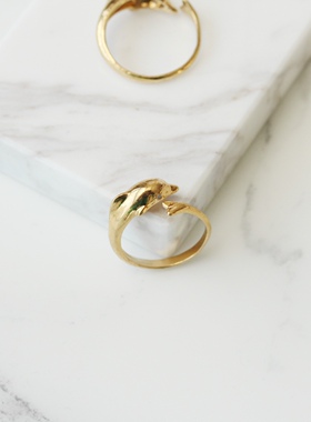 欧美ins风外贸饰品简约设计中性小众可调节海豚戒圈7戒指