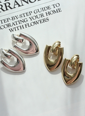 欧美ins风经典复古y2k个性小众金银色双色简约夸张装饰耳夹
