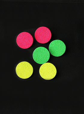 欧美复古荧光玫红草绿色圆形夸张大颗粒面趣味个性耳夹