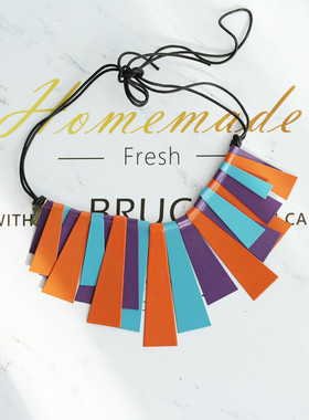 欧美复古不规则线条项链