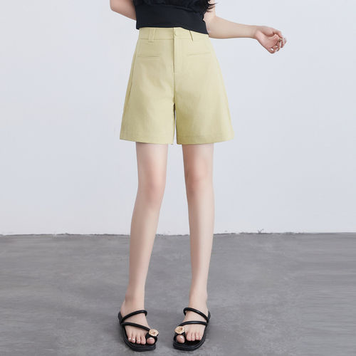 通勤简约休闲短裤四五分裤女夏季2026薄款直筒显瘦小个子休闲中裤