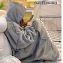 法兰绒大睡袍情侣加厚浴袍暖家居服男女冬长款 连体睡衣睡裙懒人毯