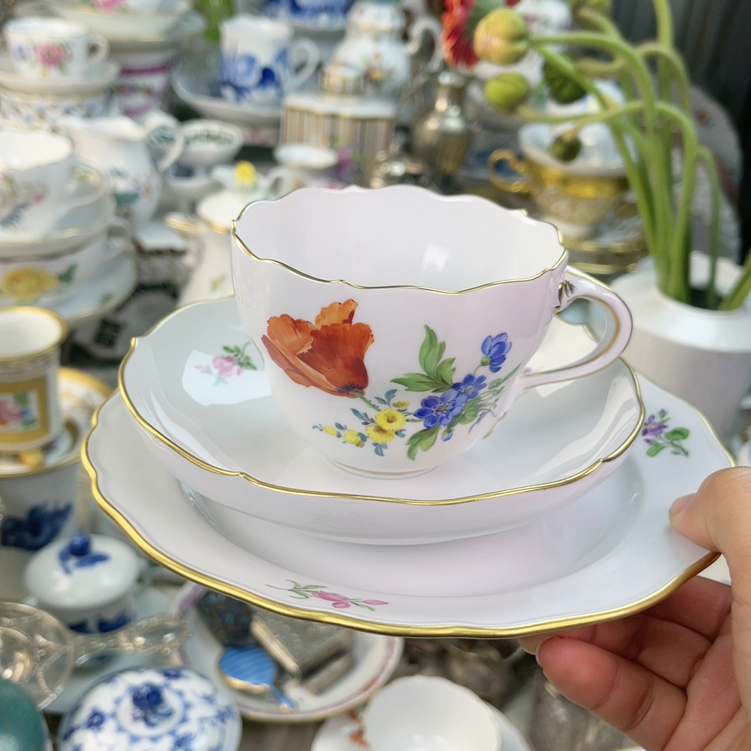 特价Meissen混搭花色咖啡杯一等