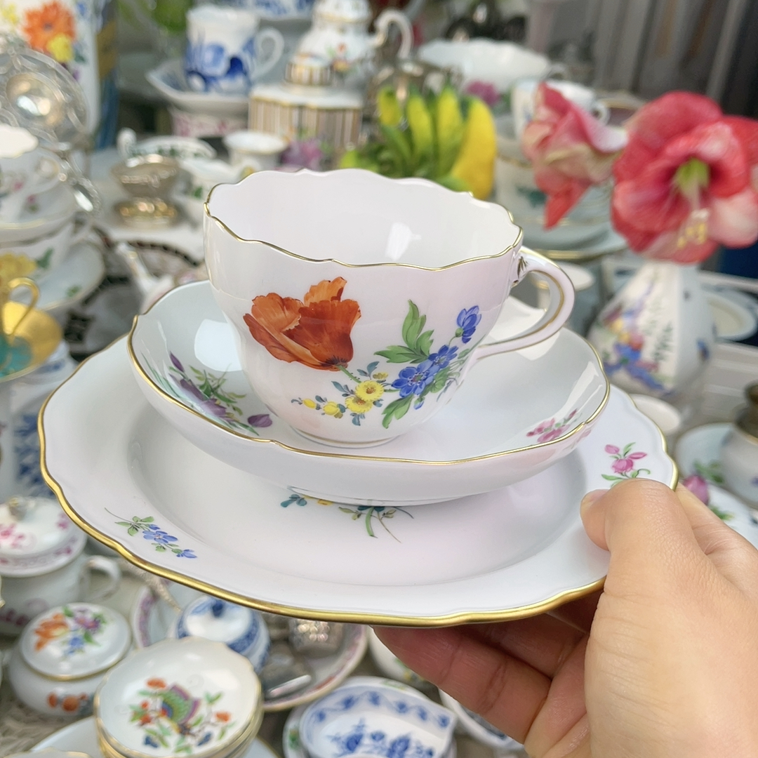 福利特价Meissen一等多花咖啡杯