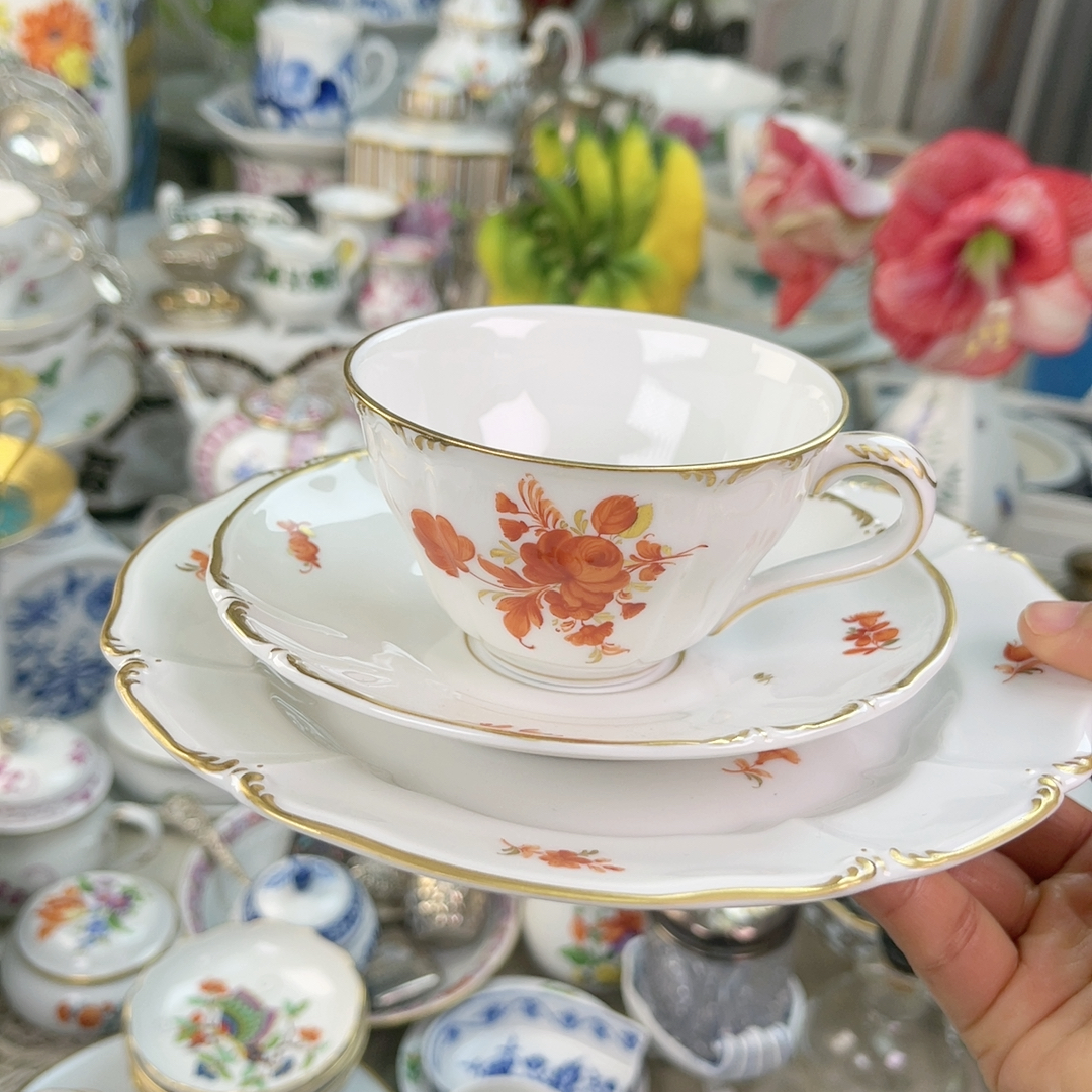 特价宁芬堡手绘茶杯三件组