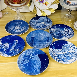特价到手价现货中古瓷器丹麦歌本哈根圣诞主题年度盘/德国年度盘