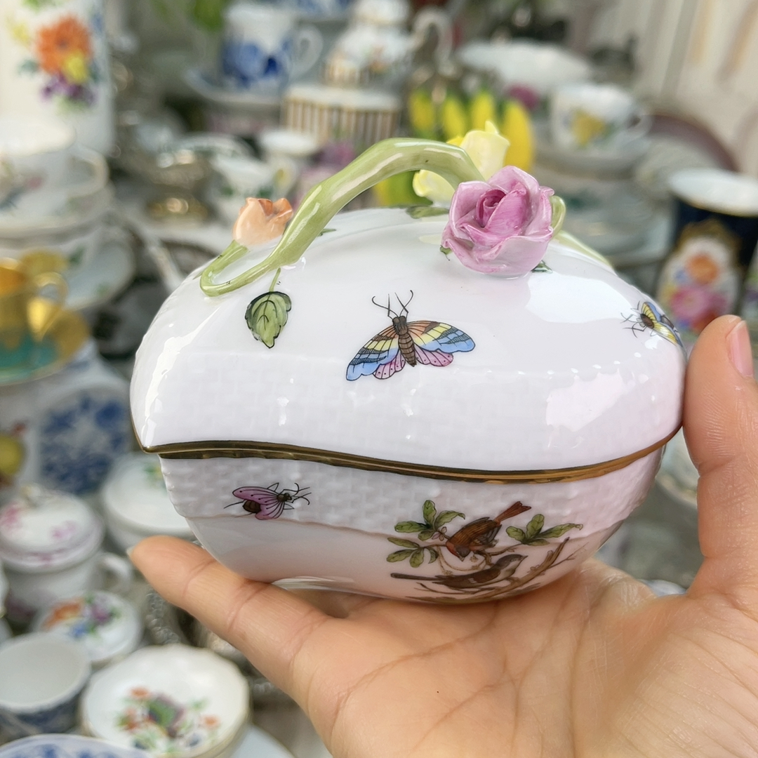 特价herend罗鸟爱心首饰盒