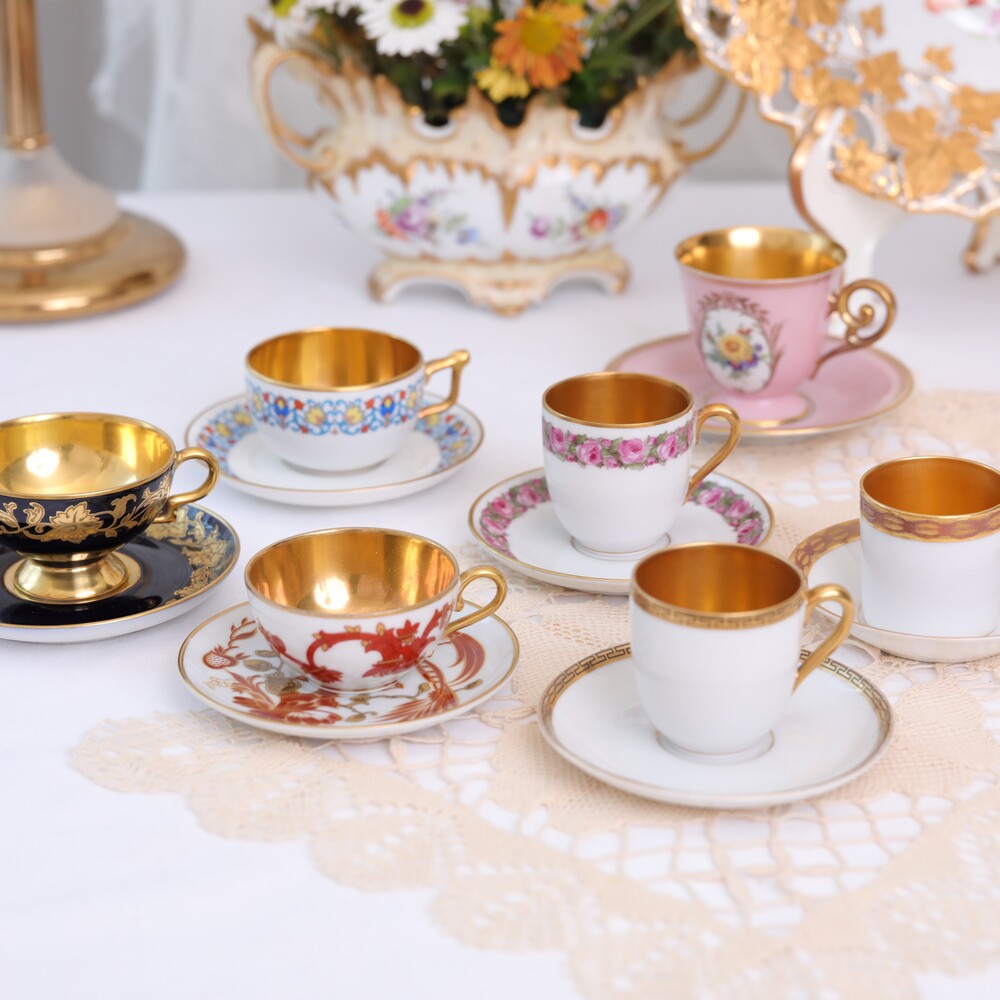 现货德国Rosenthal/宁芬堡欧洲宫廷风鎏金浓缩咖啡杯组 多款
