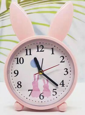 闹钟学生儿童简约时尚静音床头卧室起床钟表可爱卡通座钟书桌礼