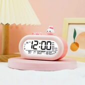儿童卡通电子闹钟学生起床专用智能学习网红可爱多功能卧室用钟表