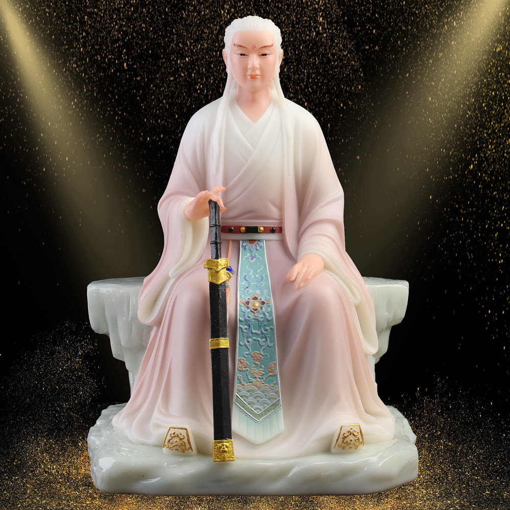 汉白玉东华帝君神像东王公东皇公东华紫府少阳君扶桑大帝佛像摆件