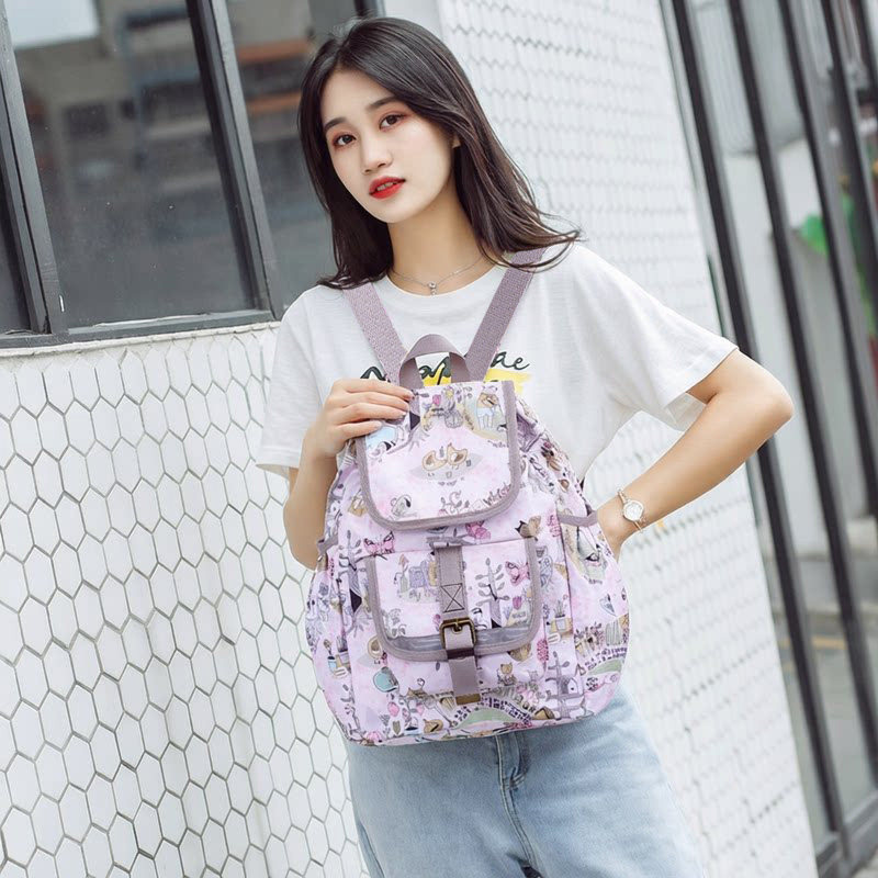 2026春夏限量版防水印花女双肩包
