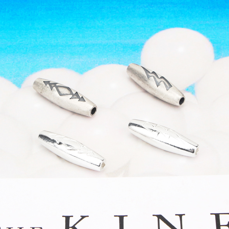 银势S925做旧长管珠子DIY散珠