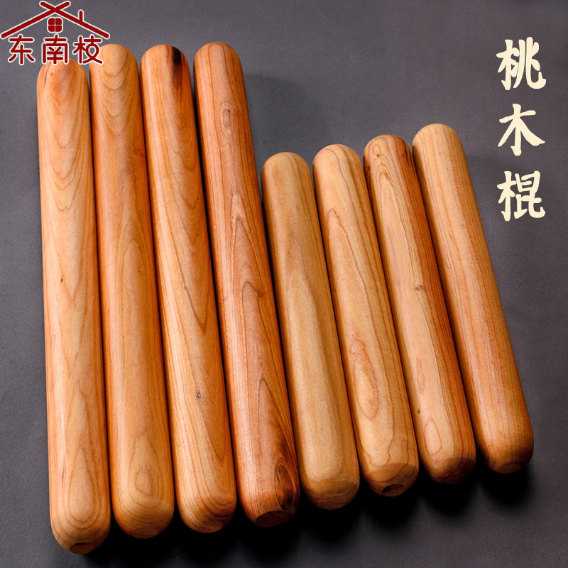 东南枝桃木棍打瑰棒原木圆棍纯手工无漆棒槌婴儿棍棒木雕摆件