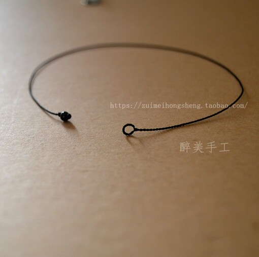 手工编织叠戴百搭极细0.3mm小黑绳黑曜石手绳脚绳学生情侣款