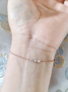 S925纯银碎银蜡绳手链女极细轻奢百搭小众设计手饰
