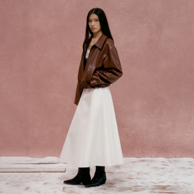 多片式拼接廓形带隐形口袋半裙