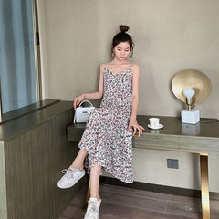 Skirt fairy super xiansen series new summer floral suspender dress French dress looks thin