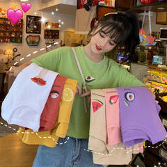 Real shot fruit color avocado super fire short sleeve 2021 summer new versatile milk silk