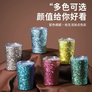 纯钛马克杯女带盖保温钛杯家用茶杯酒杯男咖啡钛杯子啤酒吸管水杯