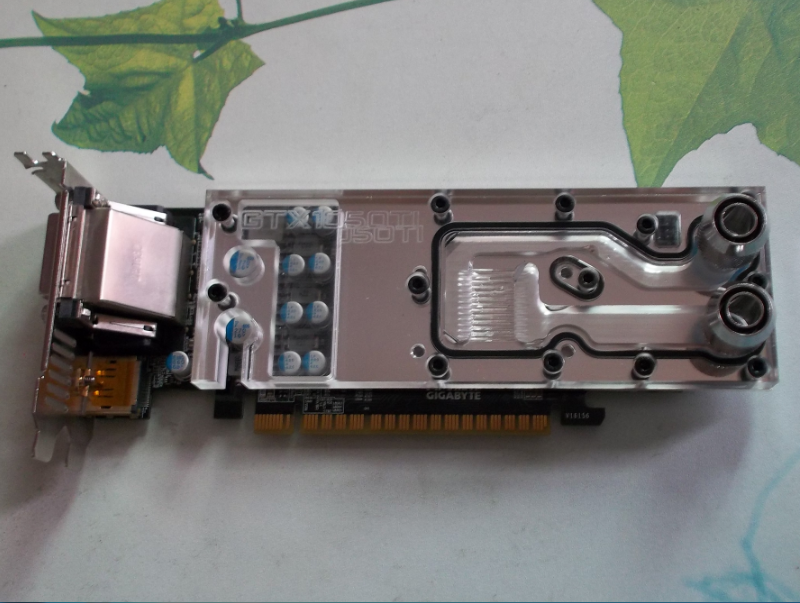 技嘉GTX1050TI 4G GV N1050Ti OC显卡水冷头 紫铜 半高 刀卡