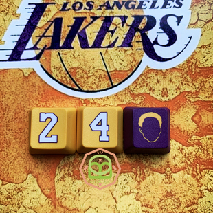 NBA湖人科比主题五面热升华键帽PBT加厚 机械键盘键帽 oem高度
