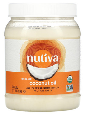 临期清仓】Nutiva  美国进口精炼椰子油1.6L 2026.10到期