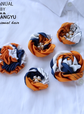 橘色银行工作服橙色领花学院风领结胸针女头花领花配套胸花