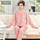 中年妈妈套头款 2025年新款 加厚加绒法兰绒套装 珊瑚绒睡衣女秋冬季