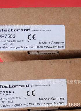 IFM PP7553 易福门全新压力传感器 PP-025-RBG14-QFPKGUS 现货议