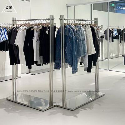 服装店中岛架落地式工业风陈列架
