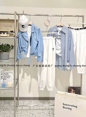 服装店展示架不锈钢货架女装店落地架创意多层陈列架鞋包帽挂衣架