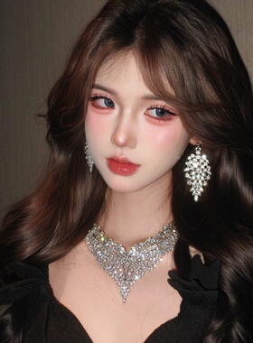 欧美时尚个性夸张项链套装女小众设计感高级轻奢气质百搭锁骨链