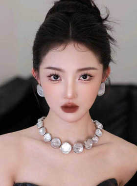 欧美不规则圆项链女夸张高级感冷淡风甜酷锁骨链小众百搭精致颈链