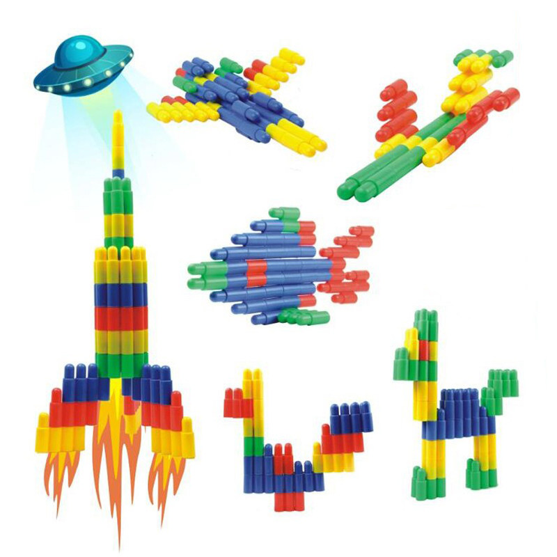 潜力子弹头积木600件幼儿童益智拼装宝宝大颗粒拼搭建构塑料玩具
