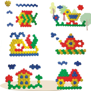 建构积木 潜力平面拼插玩具240件宝宝益智趣味大颗粒拼搭塑料拼装