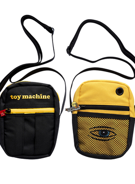 美国正品TOY MACHINE挎包单肩黑黄滑板小包黑色多功能ATD