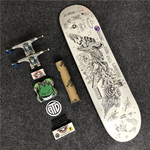 专业白色antihero滑板pro套餐atd