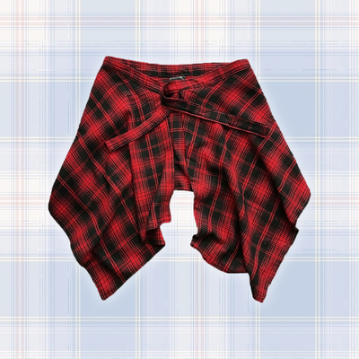 格子屁帘男女遮肉瑜伽骑行运动遮臀胯叠穿绑带屁帘腰封跳舞三角巾