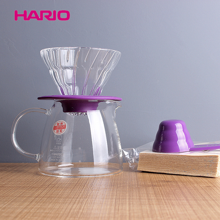 日本进口 HARIO V60 新款手冲咖啡壶套装 玻璃滤杯滤纸 VGS-3512